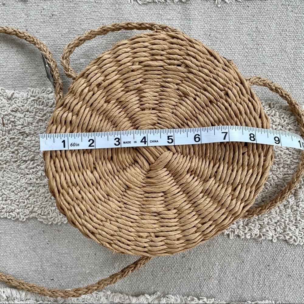 STRAW ROUND CROSSBODY BAG WITH TOP HANDLE - Picture 8 of 14